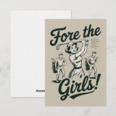 Golf Fore The Girls Cute Funny Golfing Ladies Einladung (Vorne/Hinten)