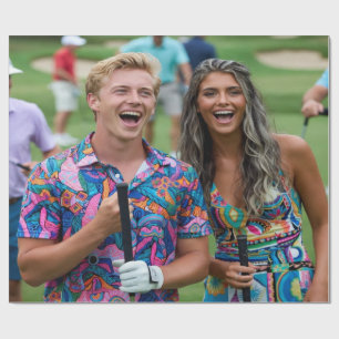 Golf-Foto anpassen personalisieren Geschenkpapier