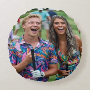 Golf-Foto anpassen personalisieren Rundes Kissen