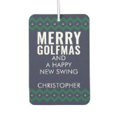 Golf Foto Christmas Golfmas Pine Air Freshener Autolufterfrischer (Vorderseite)