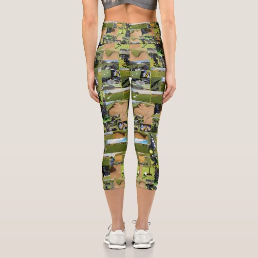 Golf Foto Collage Capri Leggings (Rückseite)