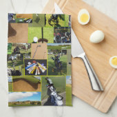 Golf Foto Collage, Geschirrtuch (Viertel Falte)
