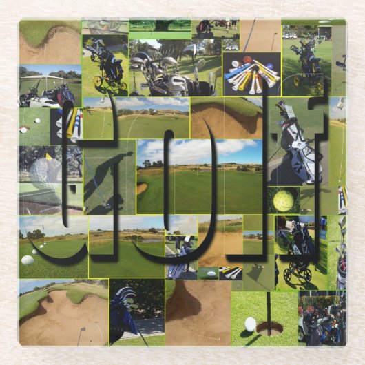 Golf Foto Collage, Glasuntersetzer (Vorderseite)