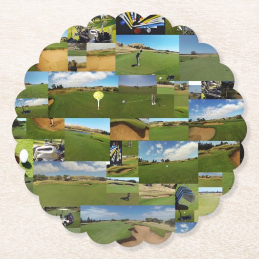 Golf Foto Collage, Paper Party Untersetzer (Vorderseite)