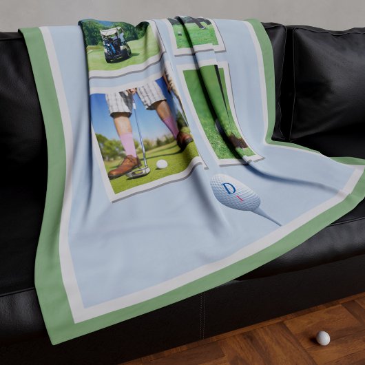 Golf Foto Collage Personalisiert Fleece Blanket