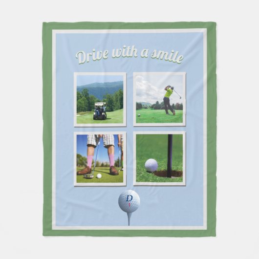 Golf Foto Collage Personalisiert Fleece Blanket (Vorderseite)