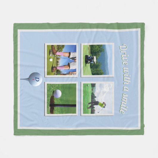 Golf Foto Collage Personalisiert Fleece Blanket (Vorderseite (Horizontal))