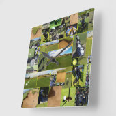 Golf Foto Collage, Quadratische Wanduhr (Winkel)