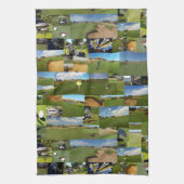 Golf Foto Collage, Teetuch Geschirrtuch (Vertikal)