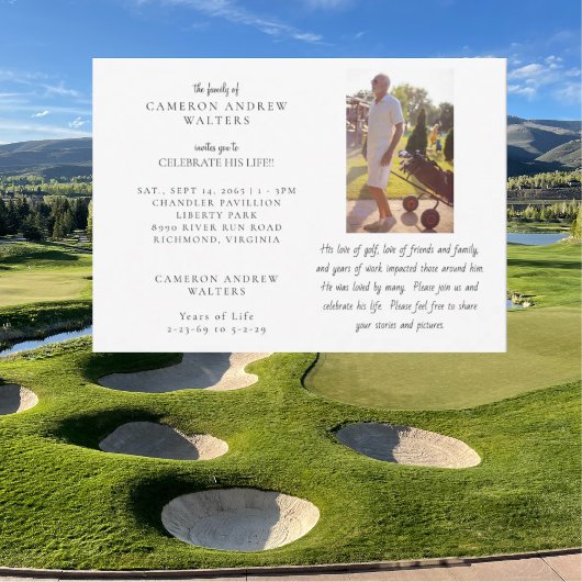 Golf-Foto-Feier des Lebens Einladung