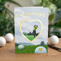 Golf Foto Foil Heart Frame Vatertag Card