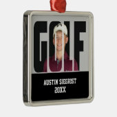 Golf Foto Keepake Silbernes Ornament (Rechts)
