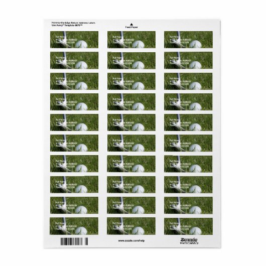 Golf Foto Mailing Label (Vorne)