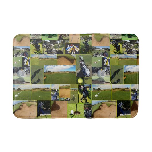 Golf-Fotocollage, Memory-Schaum Badematte (Vorderseite)