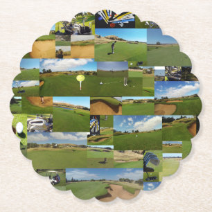 Golf-Fotocollage, Papier-Party-Unterlagen Untersetzer