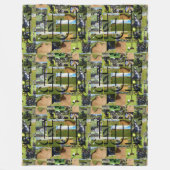 Golf-FotoCollage und -Logo, groß Fleecedecke (Vorderseite)