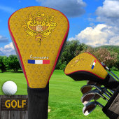 Golf Frankreich, goldenes Emblem, französische Fla Golf Headcover