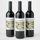 Golf-Frau auf dem Golfplatz Weinetikett (Flaschen)