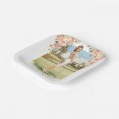 Golf Frau Golferin auf dem Golfplatz Brautkleid Pappteller (Gewinkelt)