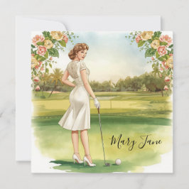 Golf-Frau Golfspielerin auf Golfplatz Braut  Einladung