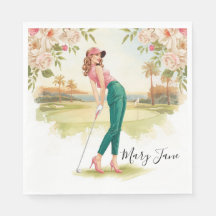 Golf Frau Golfspielerin auf Golfplatz