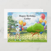 Golf-Frau spielt Golf Birthday Golfer Card Postkarte (Vorne/Hinten)