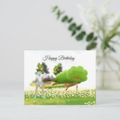 Golf-Frau spielt Golf Birthday Golfer Card Postkarte (Stehend Vorderseite)