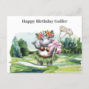 Golf-Frau spielt Golf Birthday Hawaii Golfer Feiertagspostkarte