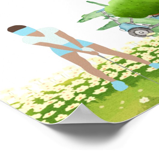 Golf-Frau spielt Poster (Ecke)