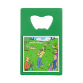 Golf Freak Shot & Bunker Cartoon. Geldbeutel Flaschenöffner (Vorderseite)