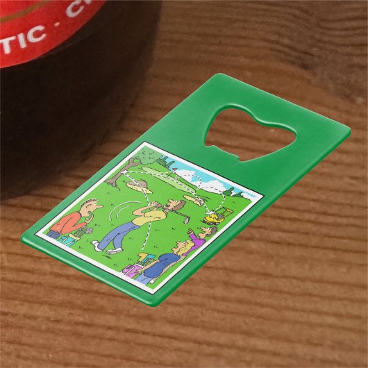 Golf Freak Shot & Bunker Cartoon. Geldbeutel Flaschenöffner