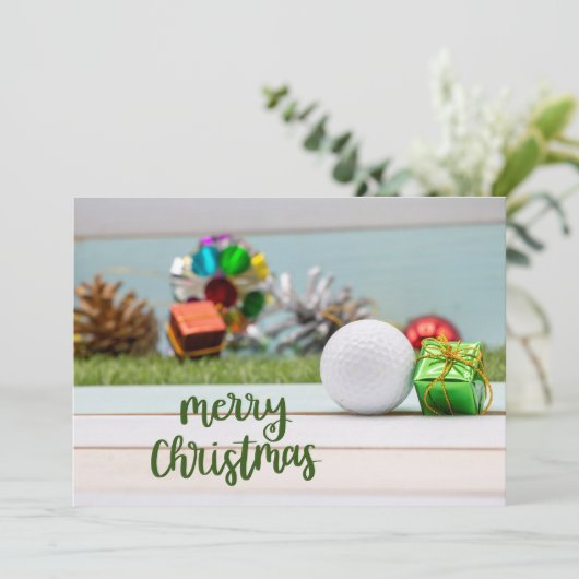 Golf Frohe Weihnachten bis Golfer  (Stehend Vorderseite)