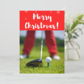 Golf Frohe Weihnachten bis Golfer Golf auf Grün (Stehend Vorderseite)