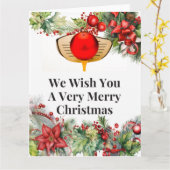Golf Frohe Weihnachten bis Golfer mit Ornament Karte (Gelbe Blume)