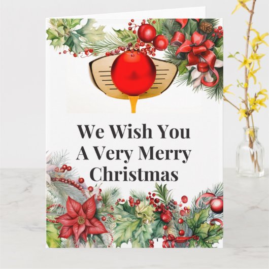 Golf Frohe Weihnachten bis Golfer mit Ornament Karte (Gelbe Blume)