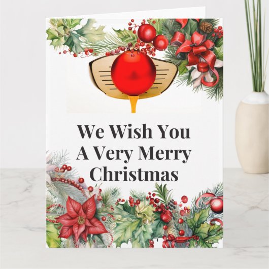 Golf Frohe Weihnachten bis Golfer mit Ornament Karte (Vorderseite)