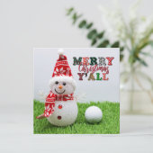 Golf Frohe Weihnachten bis Golfer mit Snowman Karte (Stehend Vorderseite)