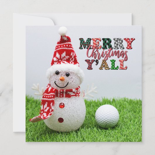 Golf Frohe Weihnachten bis Golfer mit Snowman Karte (Vorderseite)