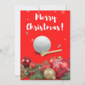 Golf Frohe Weihnachten bis Golfer mit Verzierung (Vorderseite)