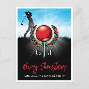 Golf Frohe Weihnachten-Feiertags-Design Postkarte