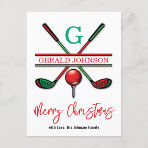 Golf Frohe Weihnachten-Feiertagsdesign Postkarte