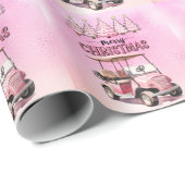 Golf Frohe Weihnachten für Golfer Pink Thema Geschenkpapier (Rolleneckpunkt)