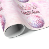 Golf Frohe Weihnachten für Golfer Pink Thema Geschenkpapier (Rolleneckpunkt)