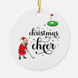 Golf Frohe Weihnachten Gefallen an Golfer mit Sant Keramik Ornament