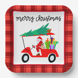 Golf Frohe Weihnachten mit dem Santa Rite Golfwage Pappteller
