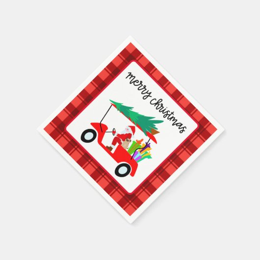 Golf Frohe Weihnachten mit dem Santa Rite Golfwage Serviette (Ecke)
