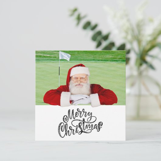 Golf Frohe Weihnachten mit dem Weihnachtsmann auf  (Stehend Vorderseite)