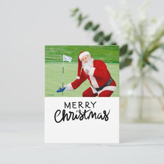 Golf Frohe Weihnachten mit dem Weihnachtsmann auf (Stehend Vorderseite)