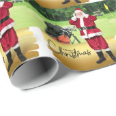 Golf Frohe Weihnachten mit dem Weihnachtsmann auf Geschenkpapier (Rolleneckpunkt)