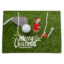 Golf Frohe Weihnachten mit dem Weihnachtsmann auf  Große Geschenktüte